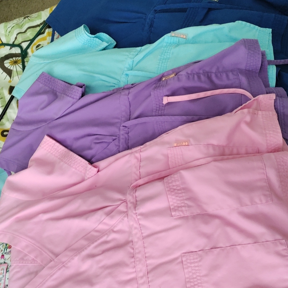Huge lot of koi Lindsey Katelyn scrub top and pants sets pink blue